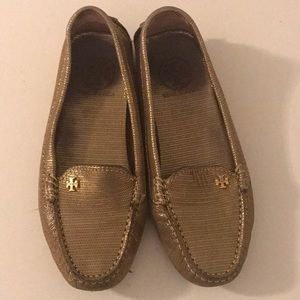 Gold Tory Burch Loafers